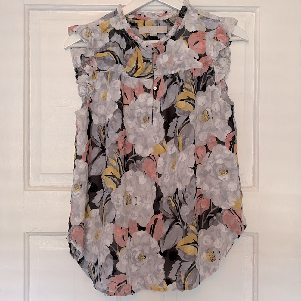 Loft Floral sleeveless top, small